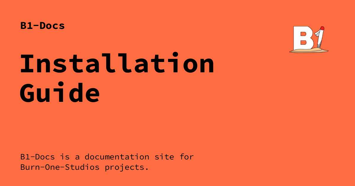 Installation Guide - B1-Docs